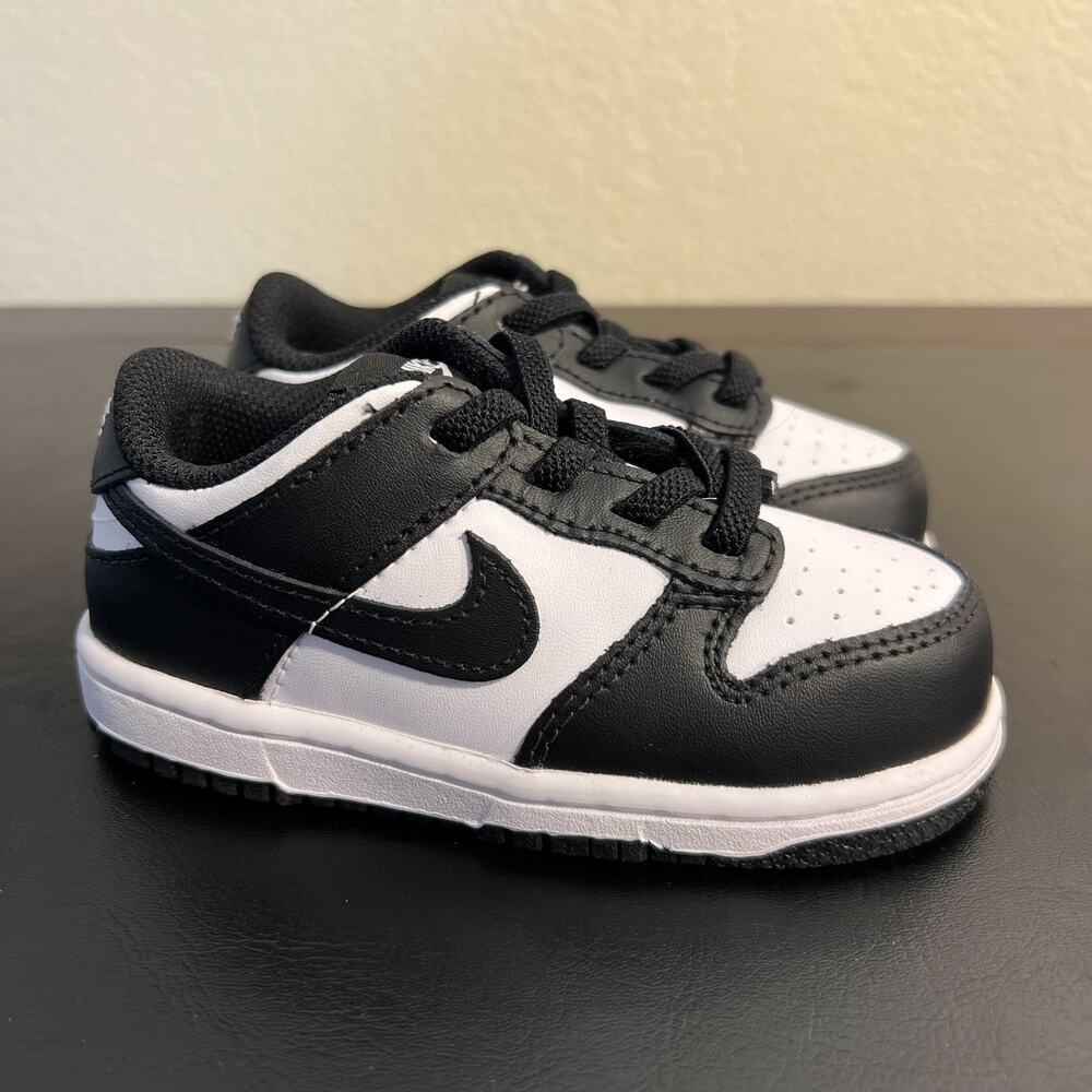 Nike Dunk Low Panda Toddler Size 8C Black White Sneakers CW1589-100 New No Box